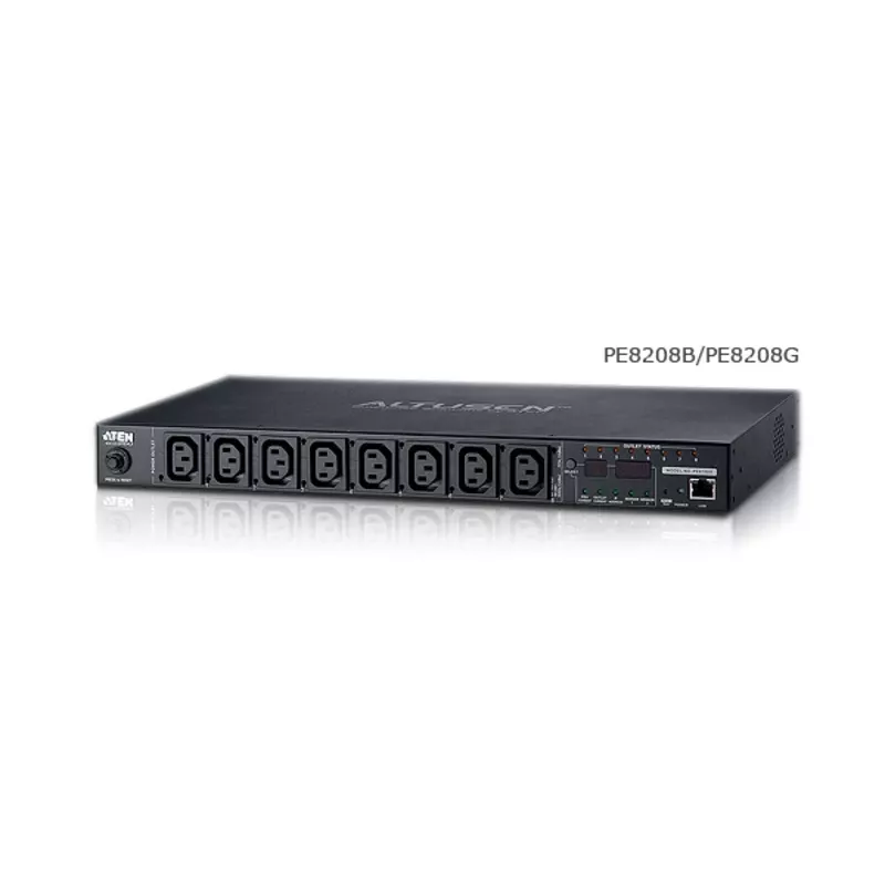 ATEN PE8208G eco PDU, conmutada y con medición por toma, 8 tomas (7x C13, 1x C19), 16A, 1U