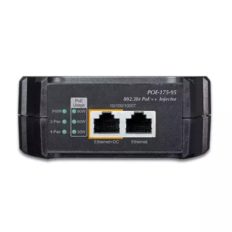 PLANET POE-175-95 inyector Gigabit 802.3bt PoE++, 95 W, negro
