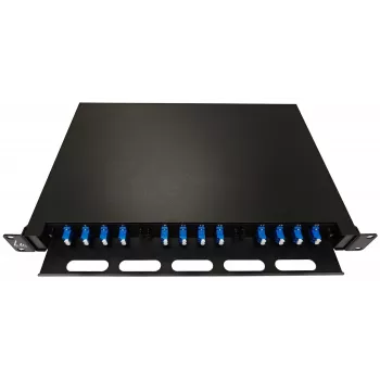 Panel de conexiones de fibra óptica Lanview LVO-101015 ODF extraíble, 1U, 24 fibras, LC, SM OS2