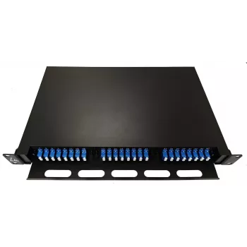 Lanview LVO-101020 Panel deslizante de fibra óptica ODF, LC SM OS2, 48 fibras, 1HE