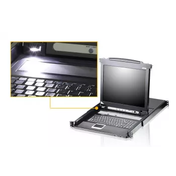 Consola de rack ATEN CL5708M 43,2 cm (17 inch) Negra 1U