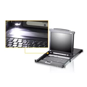 Consola de rack ATEN CL5708M 43,2 cm (17 inch) 1280 x 1024 Píxeles Metal, Plástico Negro 1U