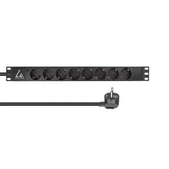 Unidad de distribución de corriente (PDU) Lanview LVR-2MSCH-LIC-SCH8 8 salidas AC 1U negra