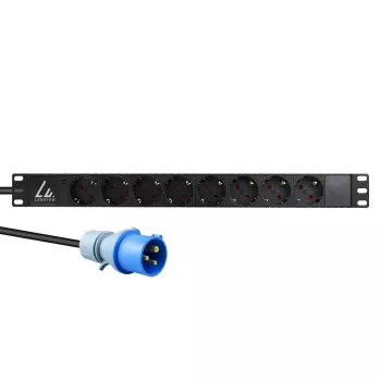Unidad de distribución de corriente (PDU) Lanview LVR-3MIEC-LIC-SCH8 8 salidas AC 1U negra
