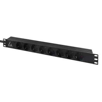 Unidad de distribución de corriente (PDU) Lanview LVR-3MIEC-LIC-SCH8 8 salidas AC 1U negra