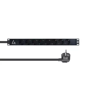 Unidad de distribución de corriente (PDU) Lanview LVR-3MSCH-LIC-SCH8 8 salidas AC 1U negra
