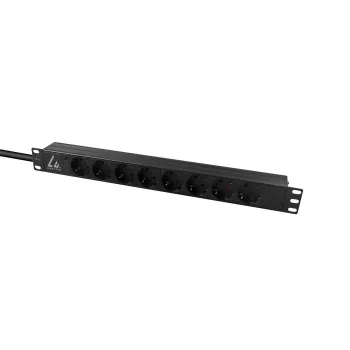 Unidad de distribución de corriente (PDU) Lanview LVR-3MSCH-LIC-SCH8 8 salidas AC 1U negra