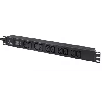 Unidad de distribución de corriente (PDU) Lanview LVR-3MIEC-AMP-10C13 10 salidas AC 1U negra