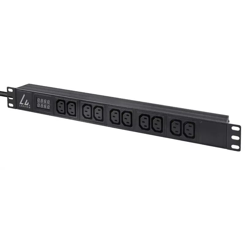 Unidad de distribución de corriente (PDU) Lanview LVR-3MIEC-AMP-10C13 10 salidas AC 1U negra