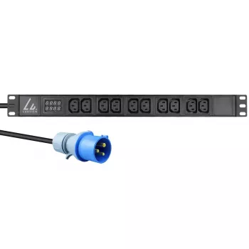 Unidad de distribución de corriente (PDU) Lanview LVR-3MIEC-AMP-10C13 10 salidas AC 1U negra