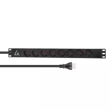 Unidad de distribución de corriente (PDU) Lanview LVR-2MDK-LIC-DK8 8 salidas AC 1U negra