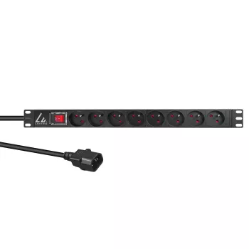 Unidad de distribución de corriente (PDU) Lanview LVR-2MSCH-SW-C13-8 8 salidas AC 1U negra