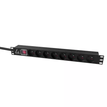 Unidad de distribución de corriente (PDU) Lanview LVR-2MSCH-SW-C13-8 8 salidas AC 1U negra