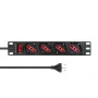 Regleta de enchufes Lanview LVR-2MIT-SW-IT4 1U negra cable de 2m