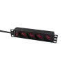 Regleta de enchufes Lanview LVR-2MIT-SW-IT4 1U negra cable de 2m