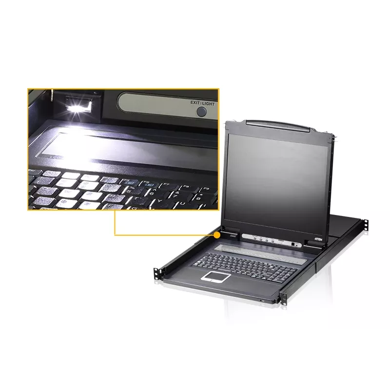 Conmutador KVM ATEN CL1308N montaje en rack negro PS/2 USB VGA