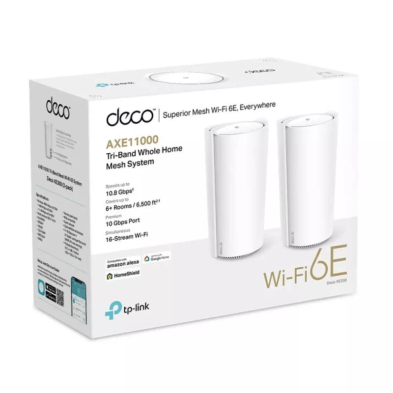 TP-Link AXE11000 Whole Home Mesh Wi-Fi 6E System, blanco, interno, sistema mesh, 600 m², tri-banda (2,4 GHz / 5 GHz / 6 GHz), Wi-Fi 6E (802.11ax)