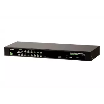 ATEN Switch KVM USB/PS2 VGA 16 puertos, 2048 x 1536 píxeles, QXGA, montaje en rack, 6,5 W, 1U, Negro