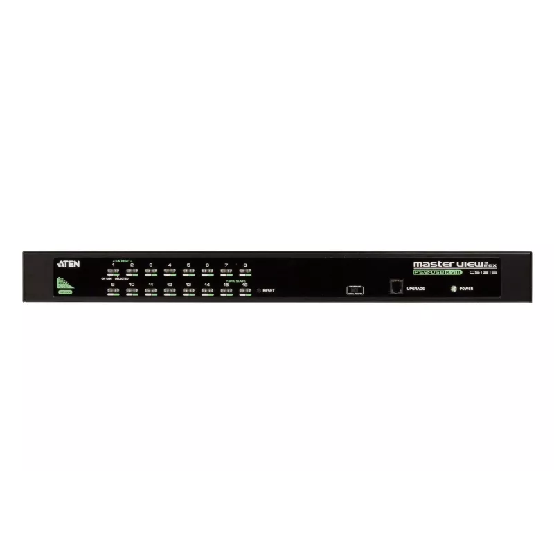 ATEN CS1316 switch KVM VGA USB/PS/2 de 16 puertos, 2048 x 1536, montaje en rack, 1U, 6,6 W, negro