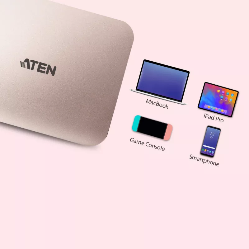 ATEN UH3235 mini dock ultracompacto USB-C 4K con paso de alimentación