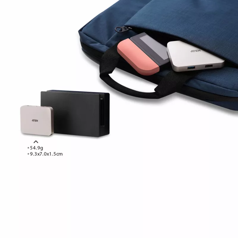 ATEN UH3235 mini dock ultracompacto USB-C 4K con paso de alimentación