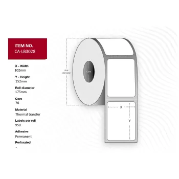 Etiqueta de impresora Capture CA-LB3028 blanca rollo 950 etiquetas