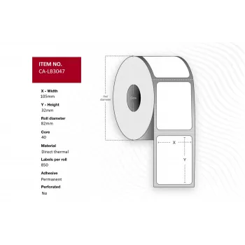 Etiqueta de impresora Capture CA-LB3047 blanca