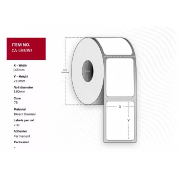 Etiqueta para impresora de etiquetas Capture CA-LB3053 blanca rollo térmico directo 750 etiquetas