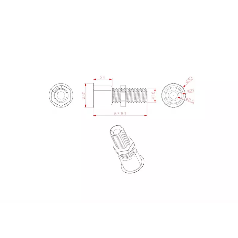 Pasacables de mesa VivoLink VLDG24L-B, negro, grande, hasta 55 mm