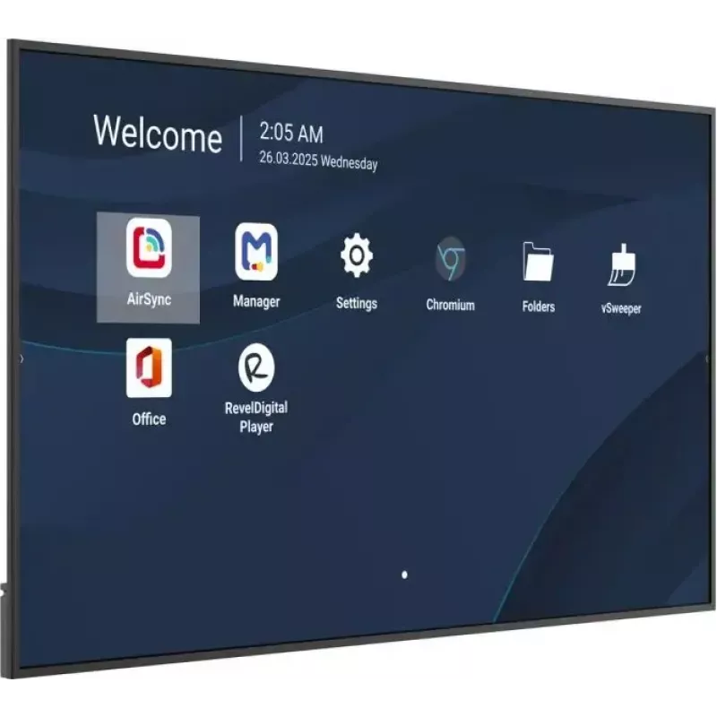 Pantalla LCD comercial 4K de 86 pulgadas VIEWSONIC CDE8614-2C, 3840x2160, 500 cd/m², Android 14, Wi‑Fi, 24/7