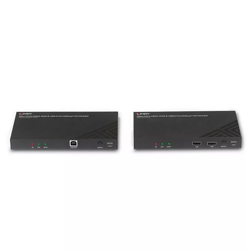 Extensor KVM HDBaseT Lindy 100m Cat.6 HDMI 4K60, audio, IR y RS-232