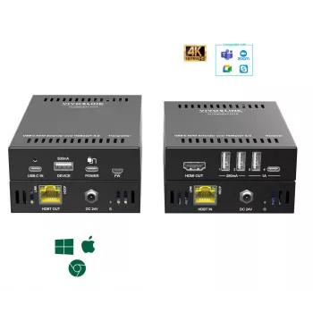 Extensor KVM transmisor y receptor Vivolink VLUSBCEXT151 HDMI USB cableado 70 m