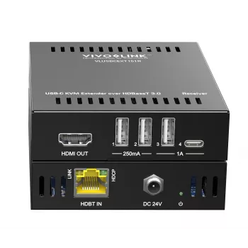 Extensor KVM transmisor y receptor Vivolink VLUSBCEXT151 HDMI USB cableado 70 m