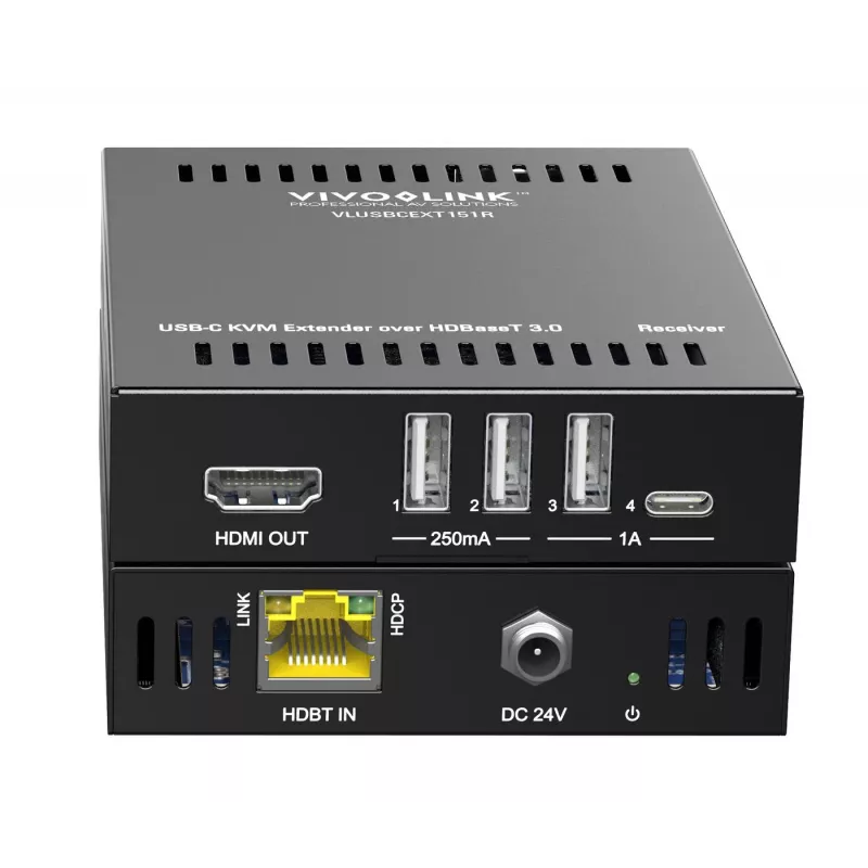 Extensor KVM transmisor y receptor Vivolink VLUSBCEXT151 HDMI USB cableado 70 m