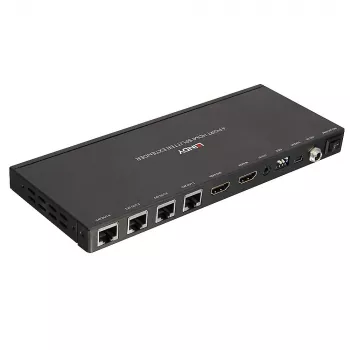 Transmisor y receptor Lindy 70m Cat.6 extensor divisor HDMI 4K30 de 4 puertos e IR con loop out