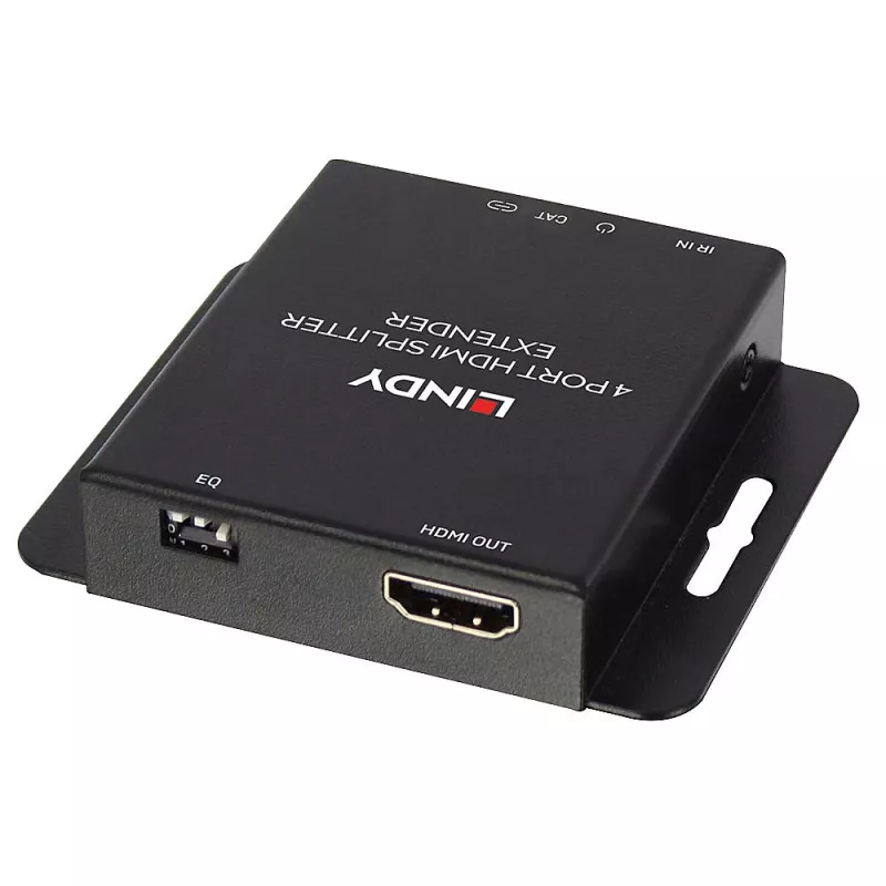 Transmisor y receptor Lindy 70m Cat.6 extensor divisor HDMI 4K30 de 4 puertos e IR con loop out
