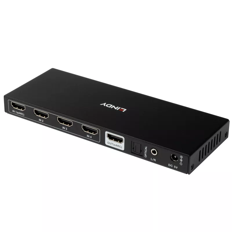 Conmutador Lindy 4 puertos HDMI 8K60 con eARC HDMI USB A USB C