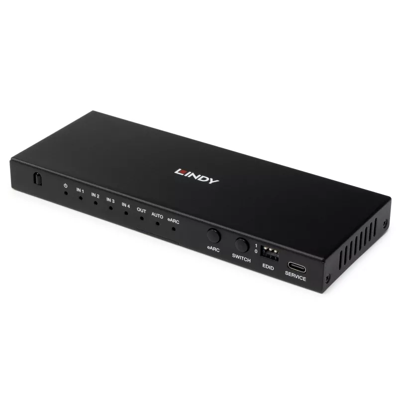 Conmutador Lindy 4 puertos HDMI 8K60 con eARC HDMI USB A USB C
