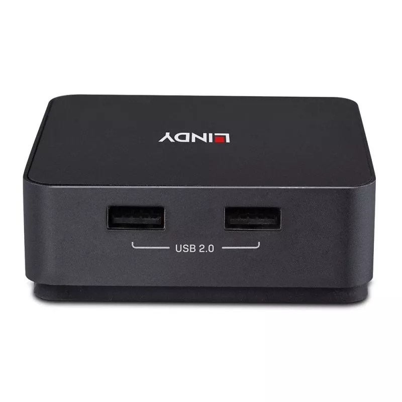 Conmutador KVM Lindy 2 puertos Type-C, doble HDMI 4K60