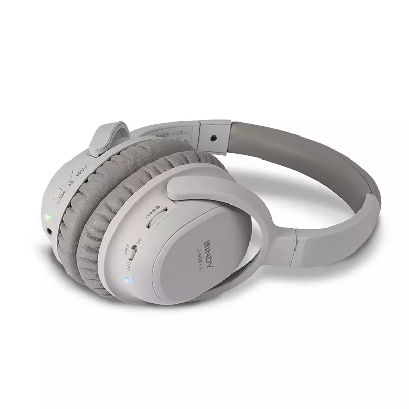 Lindy LH500XW Auricular Con cable e inalámbrico Diadema Llamadas/Música Micro-USB Bluetooth Gris