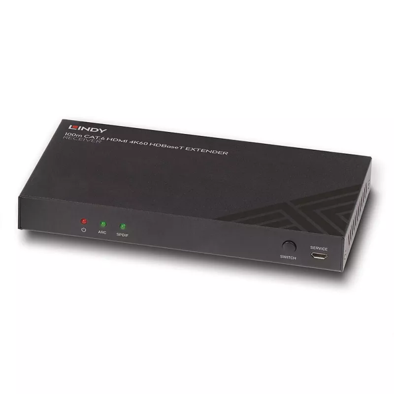 Receptor AV Lindy 100m Cat.6 HDMI 4K60 Audio IR RS-232 HDBaseT