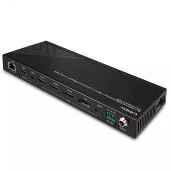 Transmisor AV Lindy 5 Puertos Conmutador de presentación sin interrupciones Extensor HDBaseT 3840 x 2160 píxeles