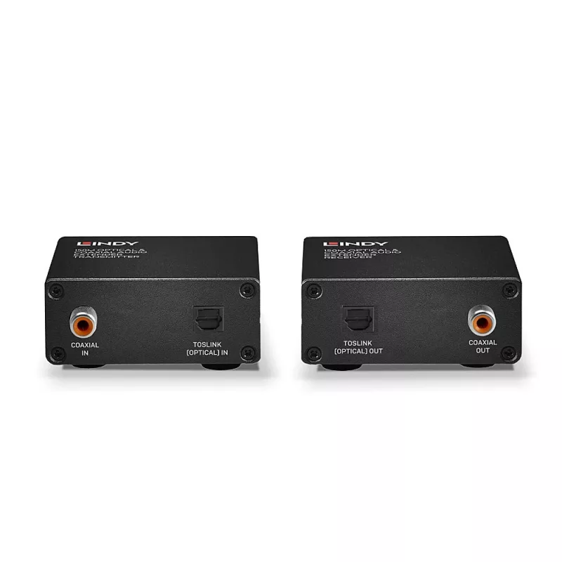 Transmisor y Receptor AV Lindy 150m Cat.6 Extensor de audio digital TosLink y coaxial