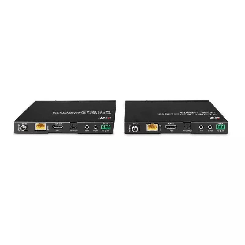 Lindy 70m Cat.6 HDMI 4K60, Audio, IR y RS-232 Extensor HDBaseT con ARC