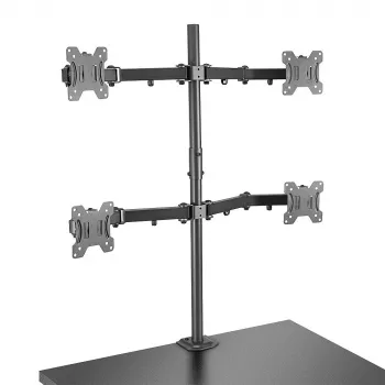 Soporte de monitor cuádruple Lindy con mástil y abrazadera de mesa