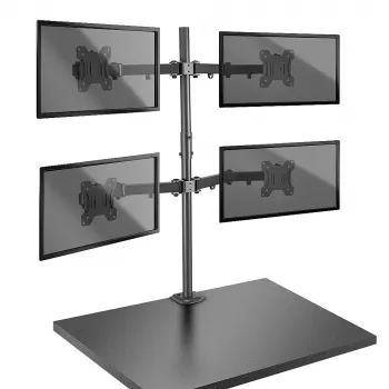 Soporte de monitor cuádruple Lindy con mástil y abrazadera de mesa