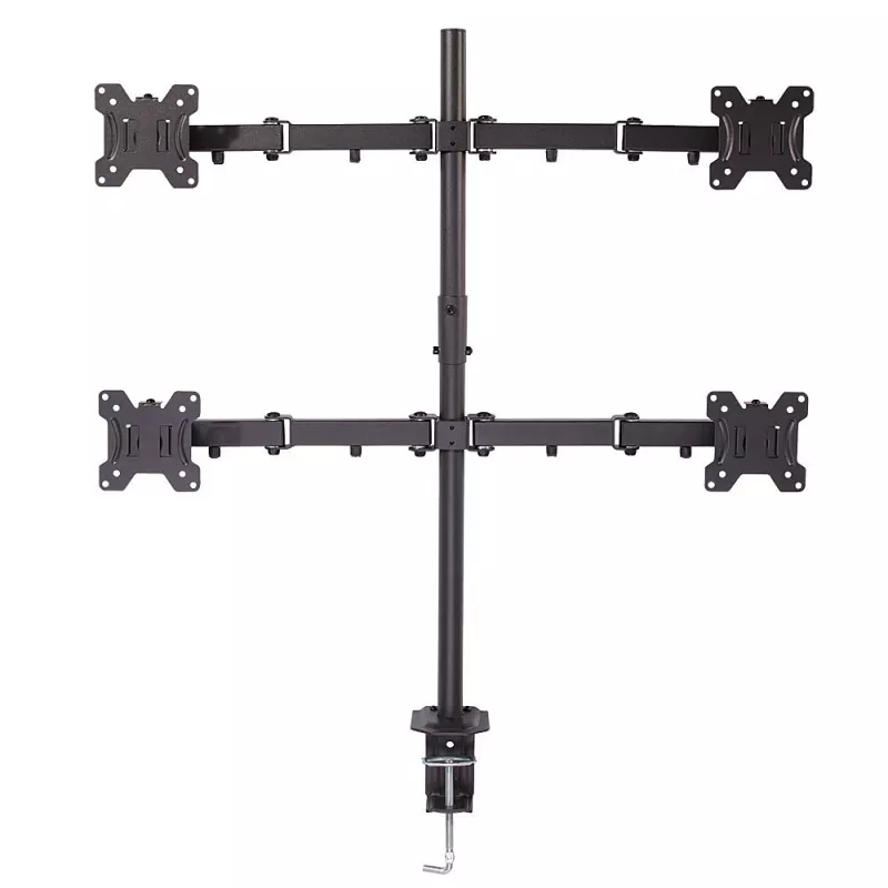 Soporte de monitor cuádruple Lindy con mástil y abrazadera de mesa