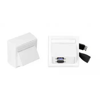 Tapa de enchufe Vivolink WI221261 HDMI + USB A blanca 2 módulos