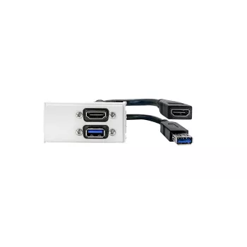 Tapa de enchufe Vivolink WI221261 HDMI + USB A blanca 2 módulos