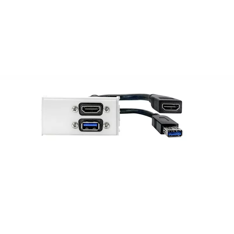 Tapa de enchufe Vivolink WI221261 HDMI + USB A blanca 2 módulos